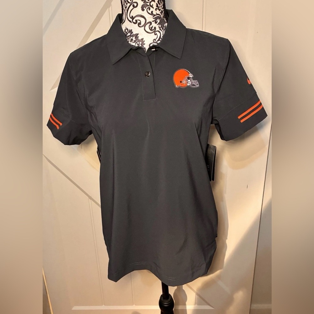 Nike Cleveland Browns Polo Shirt Dri-Fit Onfield Apparel Women's Size Medium NWT